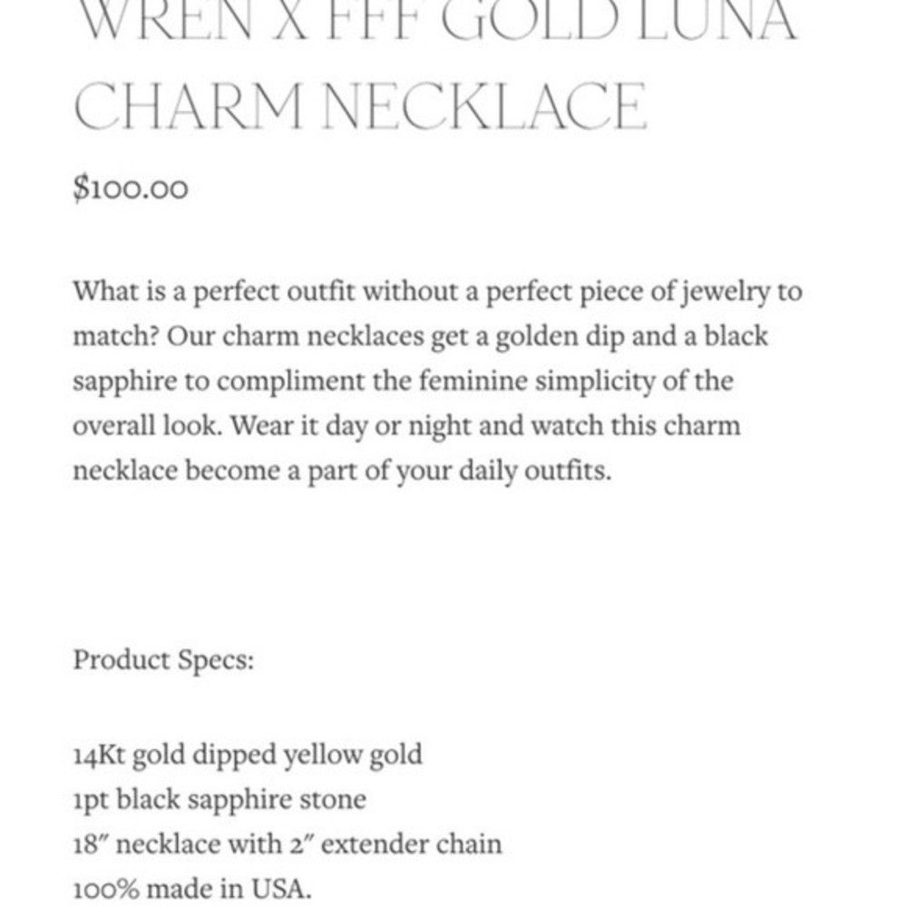 Wren Gold and Sapphire Moon Necklace - Picture 9 of 10
